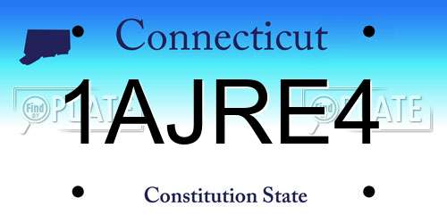 1AJRE4 Connecticut License Plate