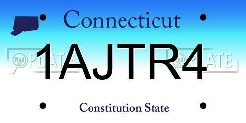 1AJTR4 Connecticut License Plate