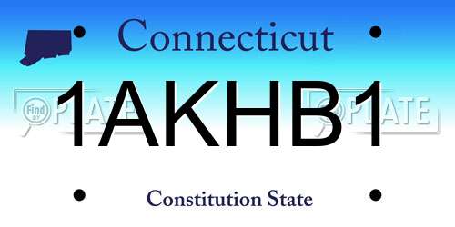1AKHB1 Connecticut License Plate