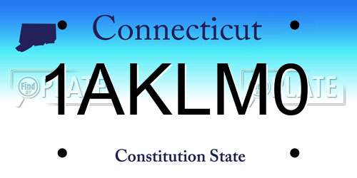 1AKLM0 Connecticut License Plate
