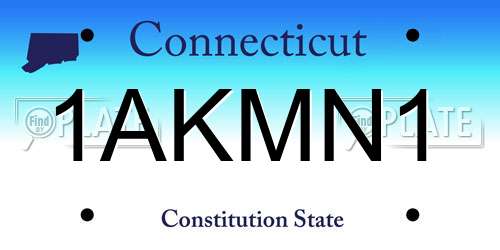 1AKMN1 Connecticut License Plate