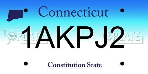 1AKPJ2 Connecticut License Plate