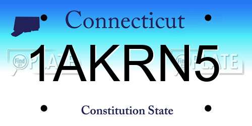 1AKRN5 Connecticut License Plate