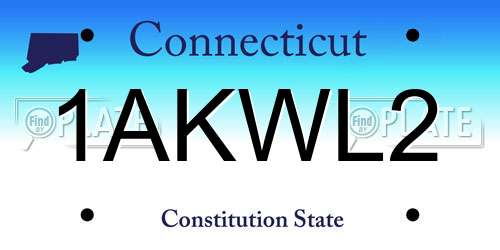 1AKWL2 Connecticut License Plate