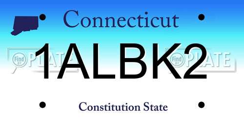 1ALBK2 Connecticut License Plate