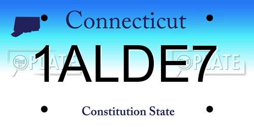 1ALDE7 Connecticut License Plate