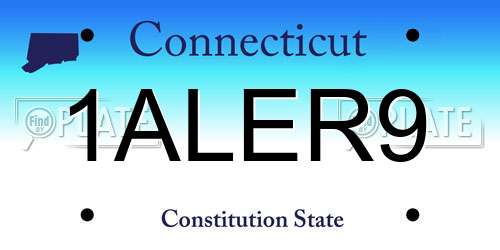 1ALER9 Connecticut License Plate