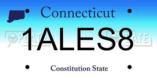 1ALES8 Connecticut License Plate