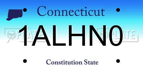 1ALHN0 Connecticut License Plate