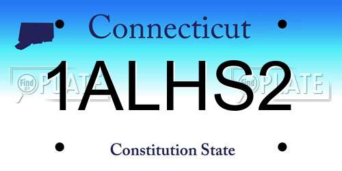 1ALHS2 Connecticut License Plate