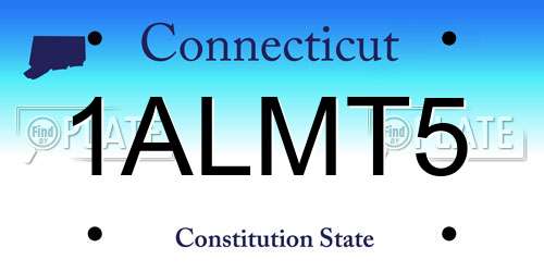 1ALMT5 Connecticut License Plate