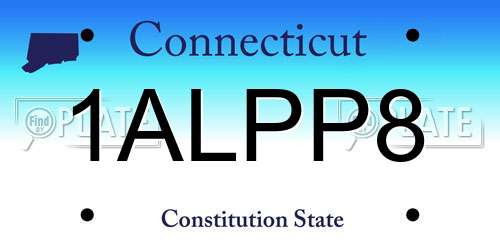 1ALPP8 Connecticut License Plate