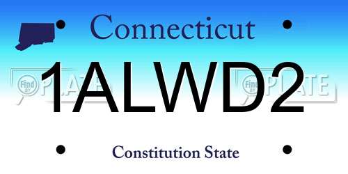 1ALWD2 Connecticut License Plate