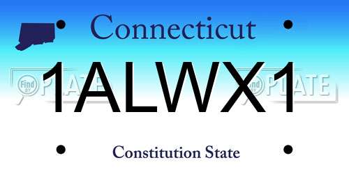 1ALWX1 Connecticut License Plate
