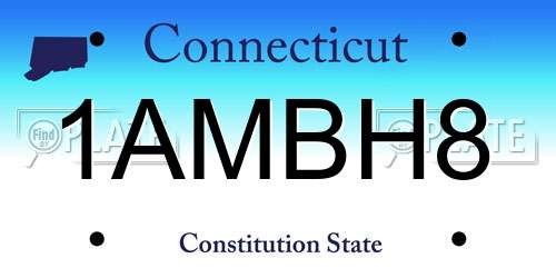 1AMBH8 Connecticut License Plate
