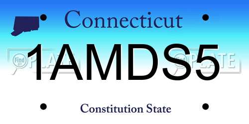 1AMDS5 Connecticut License Plate