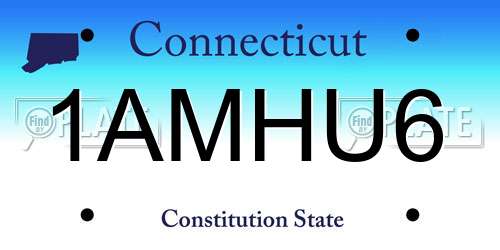 1AMHU6 Connecticut License Plate