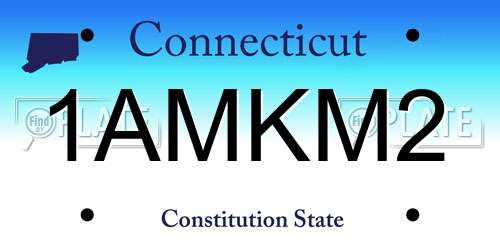 1AMKM2 Connecticut License Plate