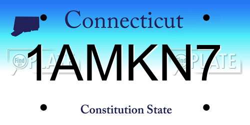 1AMKN7 Connecticut License Plate
