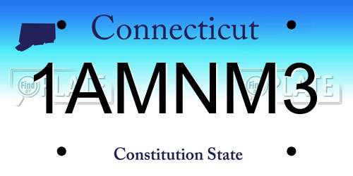 1AMNM3 Connecticut License Plate