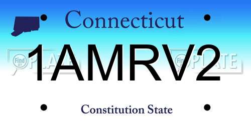1AMRV2 Connecticut License Plate