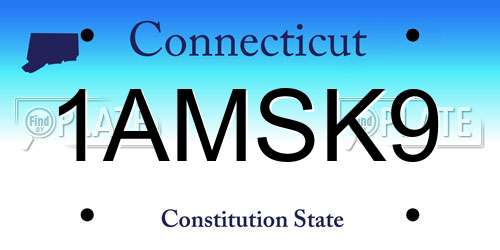1AMSK9 Connecticut License Plate