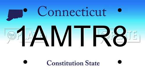 1AMTR8 Connecticut License Plate