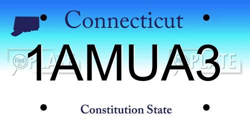 1AMUA3 Connecticut License Plate