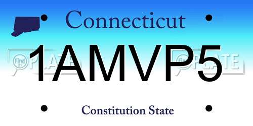 1AMVP5 Connecticut License Plate