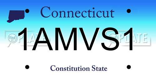 1AMVS1 Connecticut License Plate