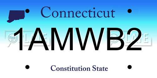 1AMWB2 Connecticut License Plate