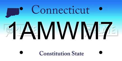 1AMWM7 Connecticut License Plate