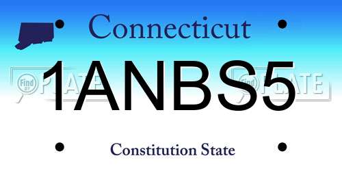 1ANBS5 Connecticut License Plate