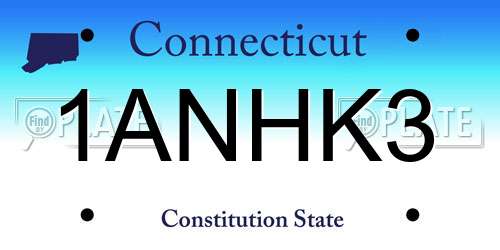 1ANHK3 Connecticut License Plate