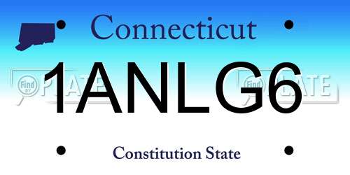 1ANLG6 Connecticut License Plate