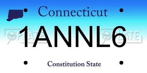 1ANNL6 Connecticut License Plate