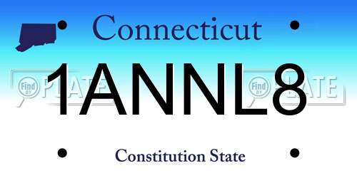1ANNL8 Connecticut License Plate