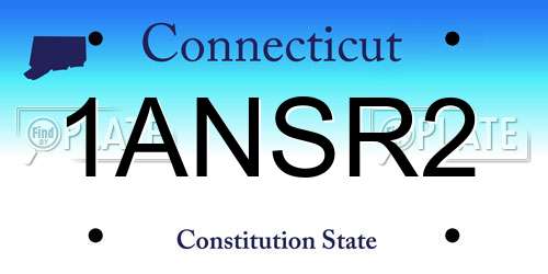 1ANSR2 Connecticut License Plate