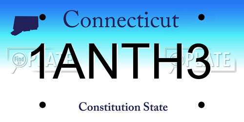 1ANTH3 Connecticut License Plate
