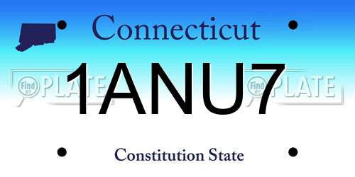 1ANU7 Connecticut License Plate