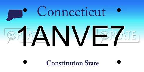 1ANVE7 Connecticut License Plate