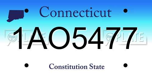 1AO5477 Connecticut License Plate