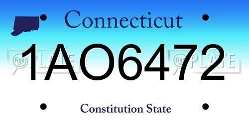 1AO6472 Connecticut License Plate