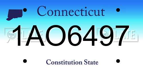 1AO6497 Connecticut License Plate