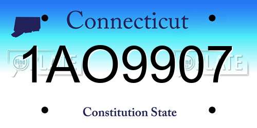 1AO9907 Connecticut License Plate