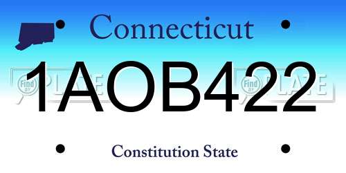 1AOB422 Connecticut License Plate