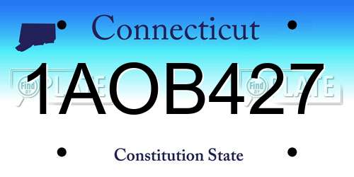 1AOB427 Connecticut License Plate