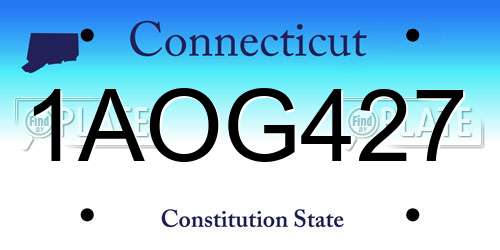 1AOG427 Connecticut License Plate