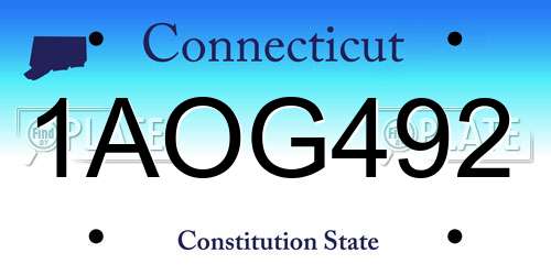 1AOG492 Connecticut License Plate