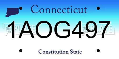 1AOG497 Connecticut License Plate